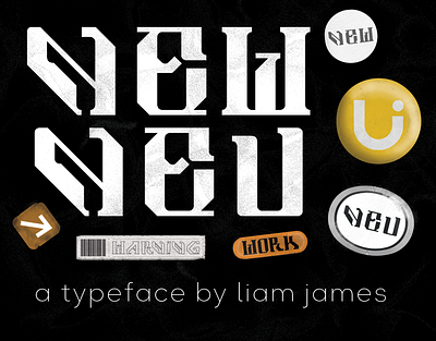 newneu blackletter design font gothic illustration new sticker typeface typography