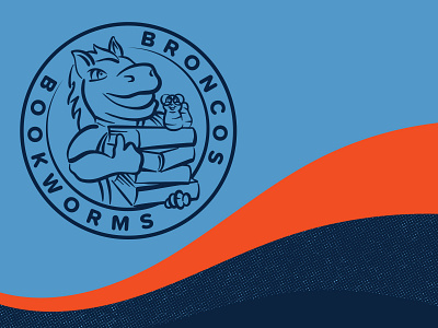 Broncos Bookworms Logo Refresh book bookworms broncos children kids kids program logo nfl read reading refresh sports