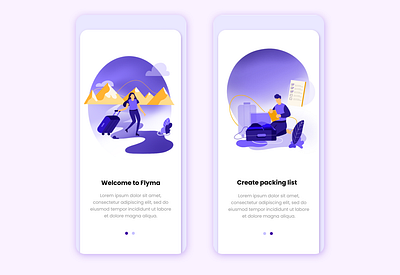 Travel App app app design art design illustration illustrator minimal onboarding screen ui ux