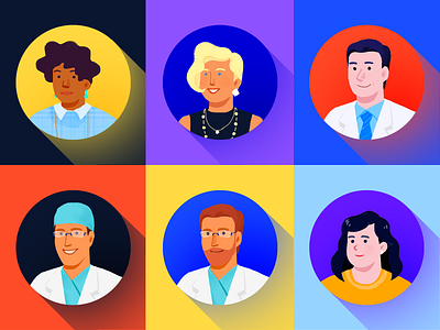 Avatar Illustrations adobe photoshop avatar branding design healthcare app illustration ui