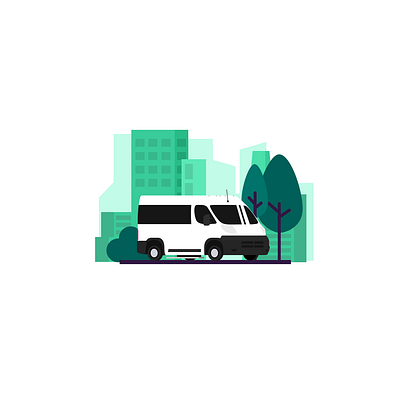 Promaster art branding bus businesscard design flat icon illustration rideshare transition travel vector vehicle