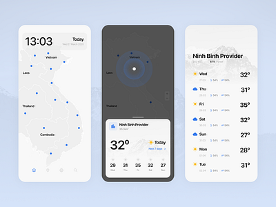 Weather Forecast App Concept app concept tracking ui ux design weather forecast