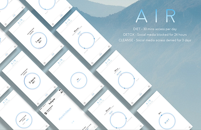 AIR - Social Media Detox Application app design ui ux