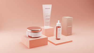 Package Tutorial Blender 3d blender clean coral cosmetics design graphic minimalist package packaging plastic soft training white