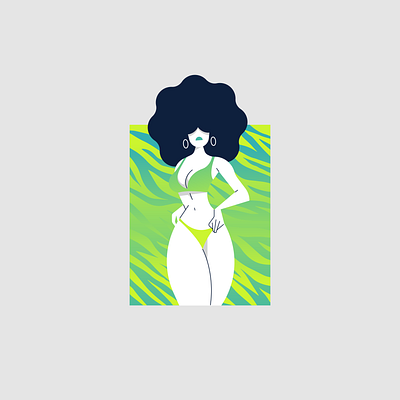 Lana africa afro blue cartoon character color design girl girl character gradient graphic green illustration illustrator sexy texture tiger vector woman