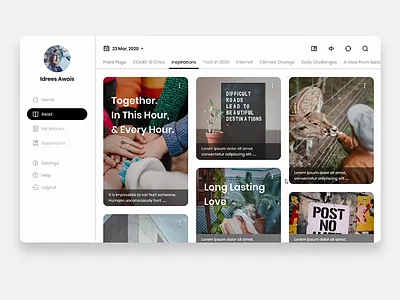 Magazine / Article Reader app article blog book bookmark concept concept art concept design design figma flat minimal newspaper newspapers read ui ux vector web