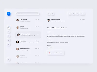 📮Mail client💌 client email gray inbox mailbox neumorphic neumorphism ui white