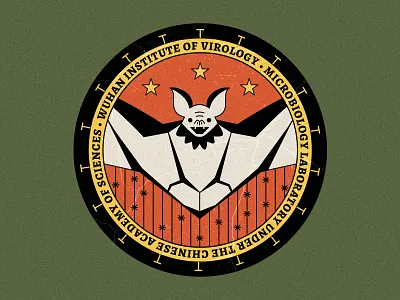 Wuhan Institute of Virology 2d adobe illustrator bat branding china corona coronavirus covid covid 19 covid19 flat illustration logo photoshop plague texture vector viral virus wuhan