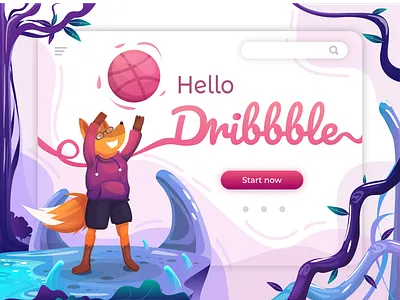 Hello Dribbble! debut debuts debutshot design dribbble flat illustration invite ui vector