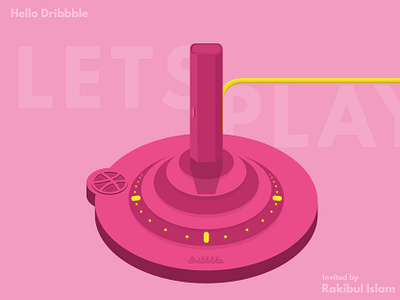 Lets Play! contrast controller design flat game hello dribble illustration illustrator minimal type vector