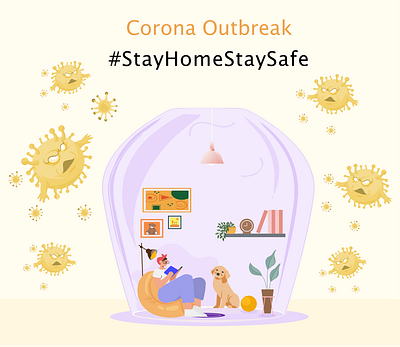 Stay at Home 2020 trends app app design corona coronavirus covid 19 creative time design digital art digital illustration home illustrations minimal poster design quarantine ui illustration uidesign vector web website