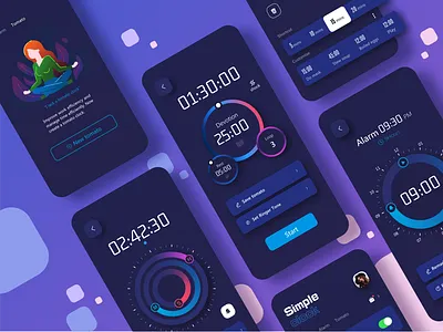 simple clock app ui ux
