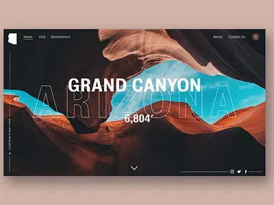 zona arizona grand canyon landing page ui ux web xd