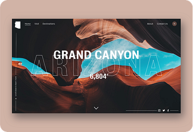 zona arizona grand canyon landing page ui ux web xd