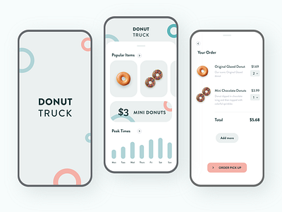 🍩 Donut Truck App adobe xd android app clean colors design figma ios minimal mobile ui ux visual design