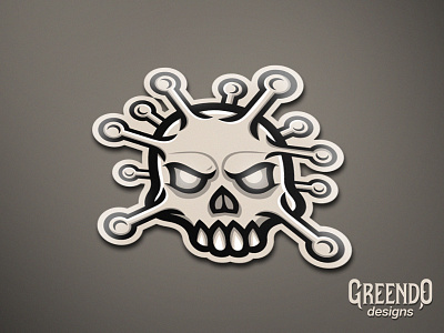 Corona Virus Skull Mascot angry art branding corona coronavirus design gaming illustration illustrator logo mad mascot skull skull logo vector