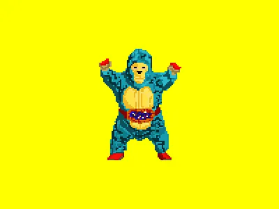 salchipulpo kemonito blue demon consejomundialdeluchalibre kemonito lucha libre luchador luchadores mexico mexico city monito monkey pixel pixel art pixels santo wrestlers wrestling