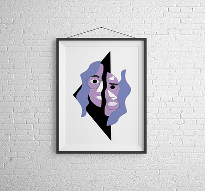 Face art design face illustration illustrator poster print