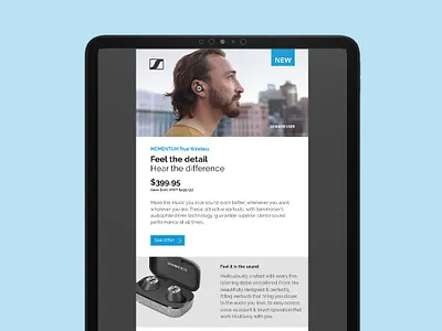 Sennheiser MOMENTUM True Wireless Email digital design digital signage email design graphic design layout
