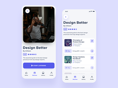 DesignAudio 📚(cont.) app audiobook ios minimal podcast product design ui ux