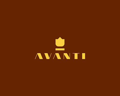 avanti logo art deco design flower logo typography