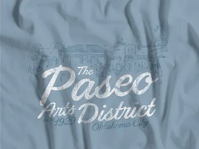 Paseo District 2019 T-Shirt hand illustrated oklahoma city screen printing t shirt