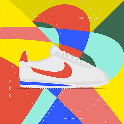 Classic 90s cortez illustration illustrator cc nike nike shoes oldschool vector