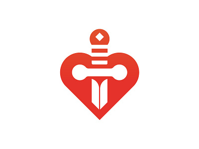 Heart & dagger branding dagger design heart logo mark minimal simple