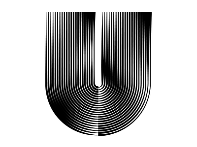U - 36days of type - #36daysoftype - 2020 36days 36daysoftype calligraphy custom type free font geometric graphic design illustration letter lettering modular op art opart optical art sergi delgado typography u