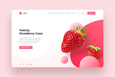 Strawberry Color Exploration desktop interface interface design landing page user experience user interface ux design web design