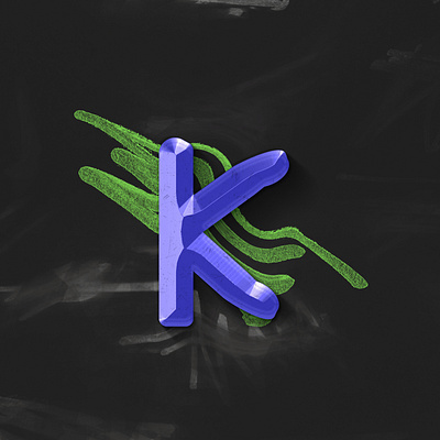 K-36 days of type 36 days of type 36daysoftype 36daysoftype07 3d 3d art 3dtype 3dtypo abstract alphabet blue design font geometry illustration minimal shape type typeface typematters typography