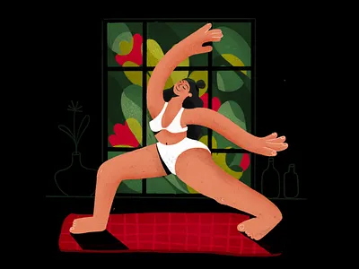 Corona Retreat character character design exercise garden home indoor nature plants procreate relax retreat vector workout yoga