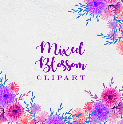 Mixed Blossom Clipart clipart design download floral flower graphics handpainted painting png watercolor