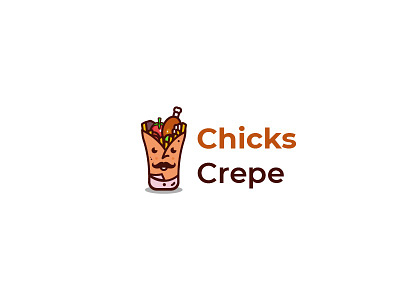 Chicks Crepe Logo Design - Creative & clean beauty chef chicken crepe design icon logo logos quality sandwich