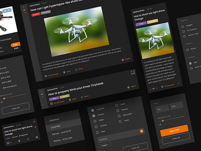 FPV Marketplace - Design Elements branding color design drone elements fpv mobile typography ui ux web design