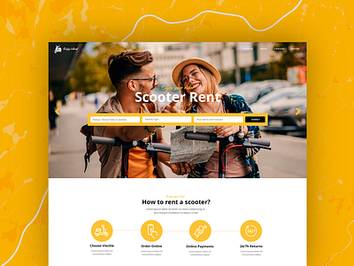 Scooter Rental bike design dropoff ebike online online payments online shop online store onlinerent onlinerental pickup scooter typography ui ux vector vieches viechlerental web website