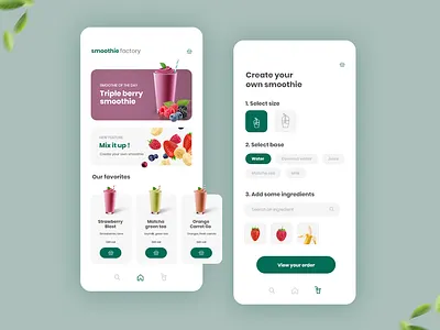Smoothies Mobile App app branding design fruit icon menu mobile smoothie typography ui ux welcome