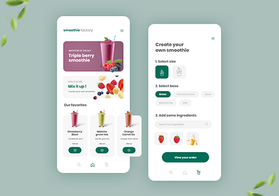 Smoothies Mobile App app branding design fruit icon menu mobile smoothie typography ui ux welcome