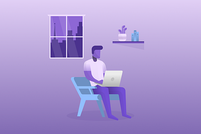 Illustration clean figma gradient illustration kovalev laptop modern nicholas purple simple vector