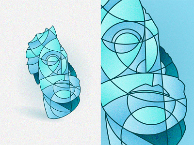 Geometric Collage | 02002B abstract bust circle collage geometric geometry god goddess greek head illustration illustrator line lines sculpture statue stone woman