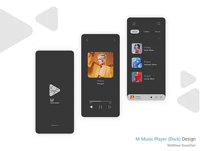 Music Player 2020 2020 trend clean concept dark dark mode dark ui m minimal minimalist mobile music app music player new trend ui uiux ux ux ui uxui