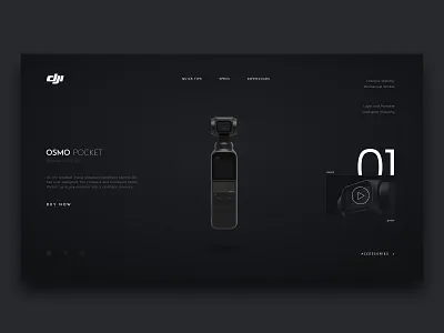 Osmo Pocket Concept concept design dji minimalist osmo ui web web design