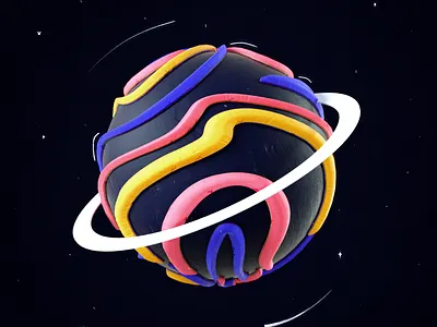 Planet O 2d 36 days of type 36days 3d cinema4d illustration mixed o octane planet space type typography