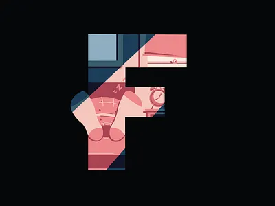 36 Days Of Type- F 36days 36daysoftype 36daysoftype06 36daysoftype07 design feet foot illustration letter lettering letters sleep snooze typo typography vector