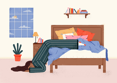 Monday Mornings bed drawing home office illustration monday mornings photoshop sleep sleepy