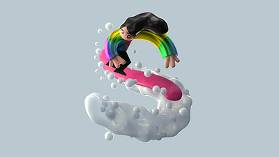 Letter S for 36 days of type 36daysoftype07 3d 3d illustration c4d character design illustration letter redshift rendering