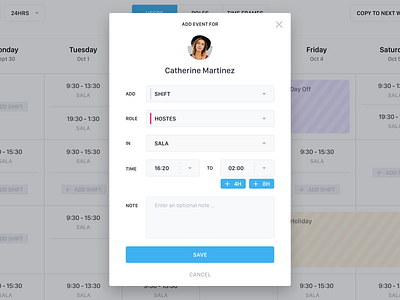 Modal Design app modal modern schedule schedule app shift tidy ui ux web design