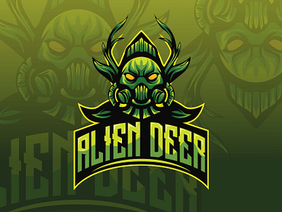 alien deer mascot esport logo alienlogo branding deerlogo esports logo gaminglogo luhisan mascotlogo