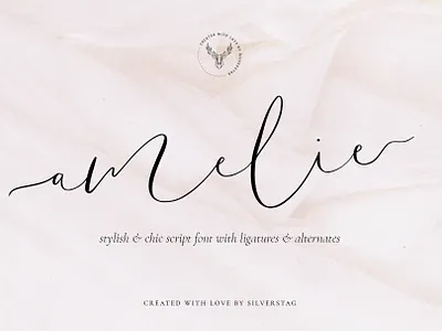 Amelie - Chic & Elegant Script Font branding branding font creative creative market elegant feminine font fonts logo script font script fonts signature signature font
