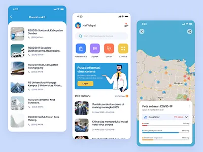 sicovid app android app android app design app branding clean corona coronavirus design doctor app flat health app healthcare app illustration minimal pandemic simple stayhome ui ux virus